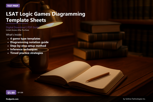 LSAT Logic Games Diagramming Template Sheets (Printable, Reusable Formats)