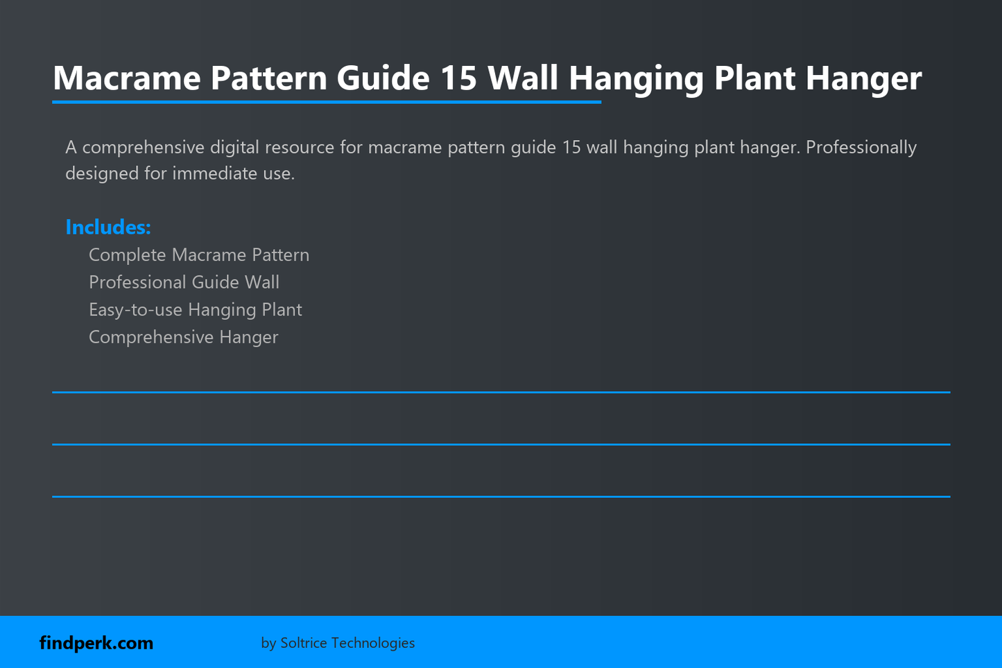 Macrame Pattern Guide 15 Wall Hanging Plant Hanger