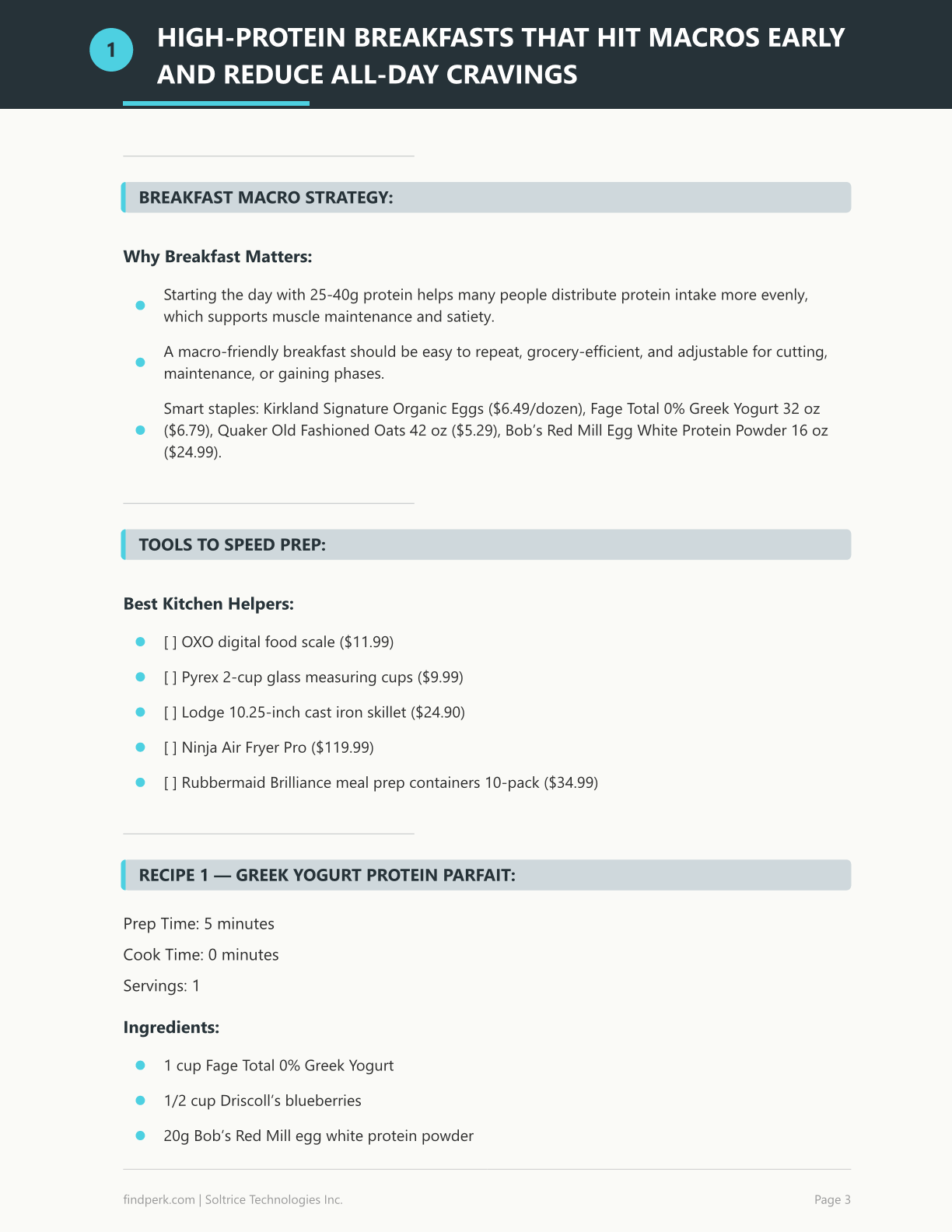 Macro Tracking Meal Planner - Protein, Carb & Fat Targets with Grocery Lists