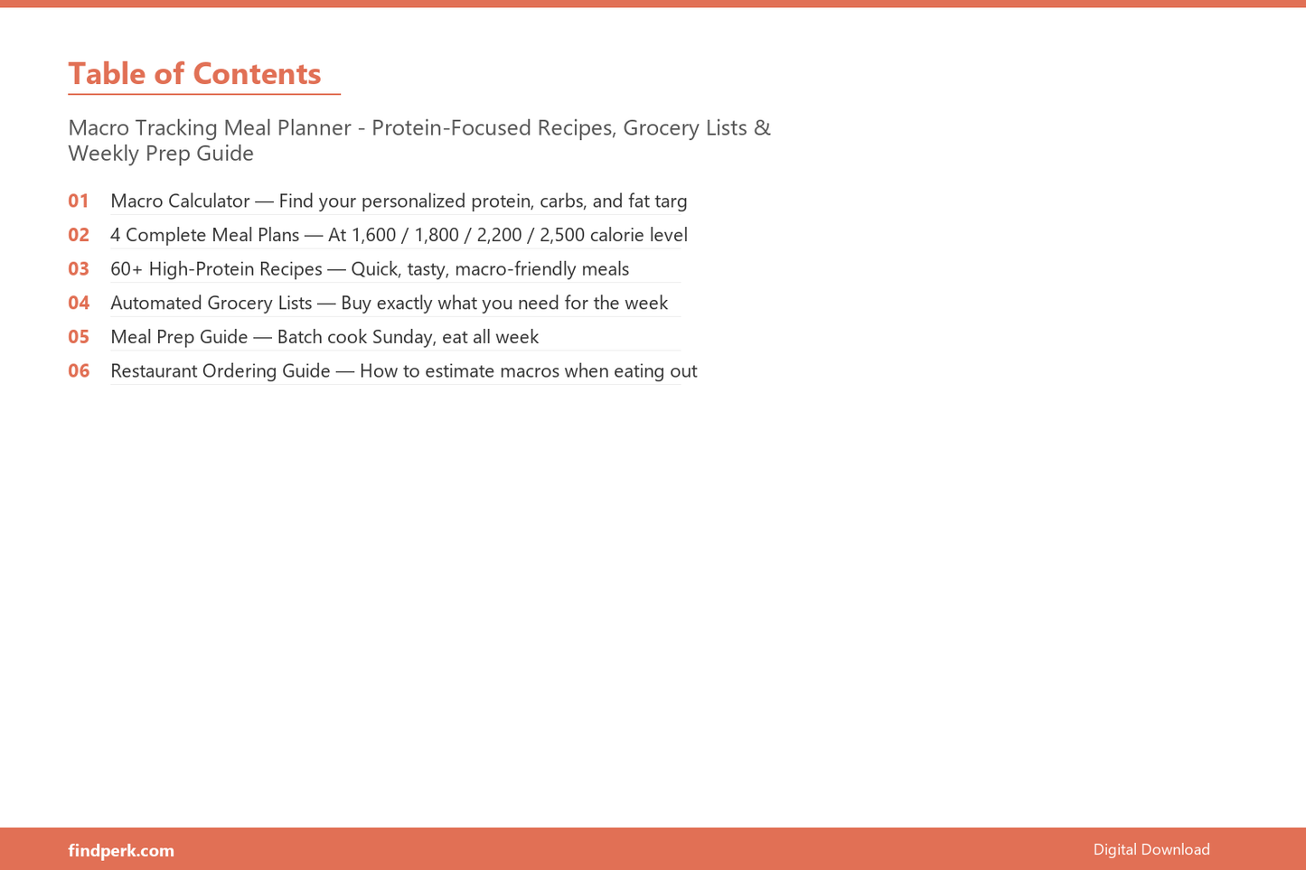 Macro Tracking Meal Planner - Protein-Focused Recipes, Grocery Lists & Weekly Prep Guide - Table of Contents