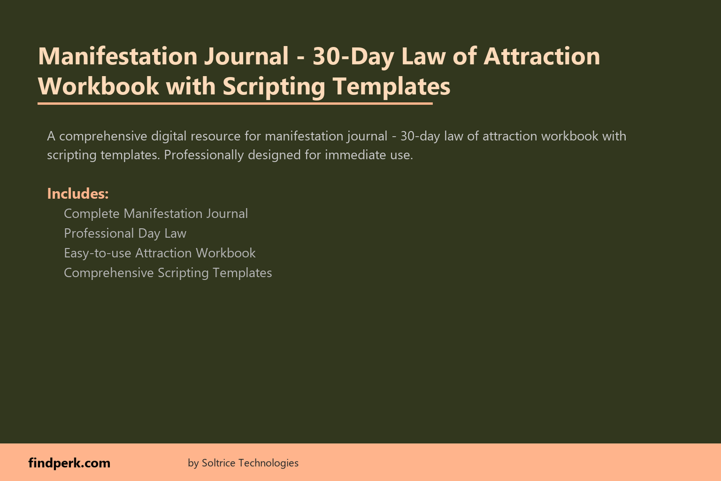 Manifestation Journal - 30-Day Law of Attraction Workbook with Scripting Templates