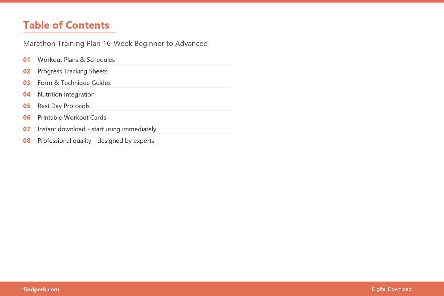 Marathon Training Plan 16-Week Beginner to Advanced - Table of Contents