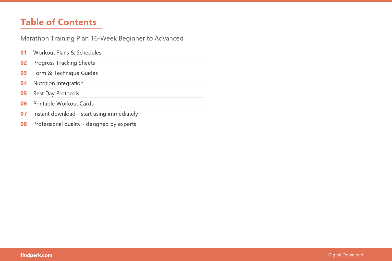 Marathon Training Plan 16-Week Beginner to Advanced - Table of Contents