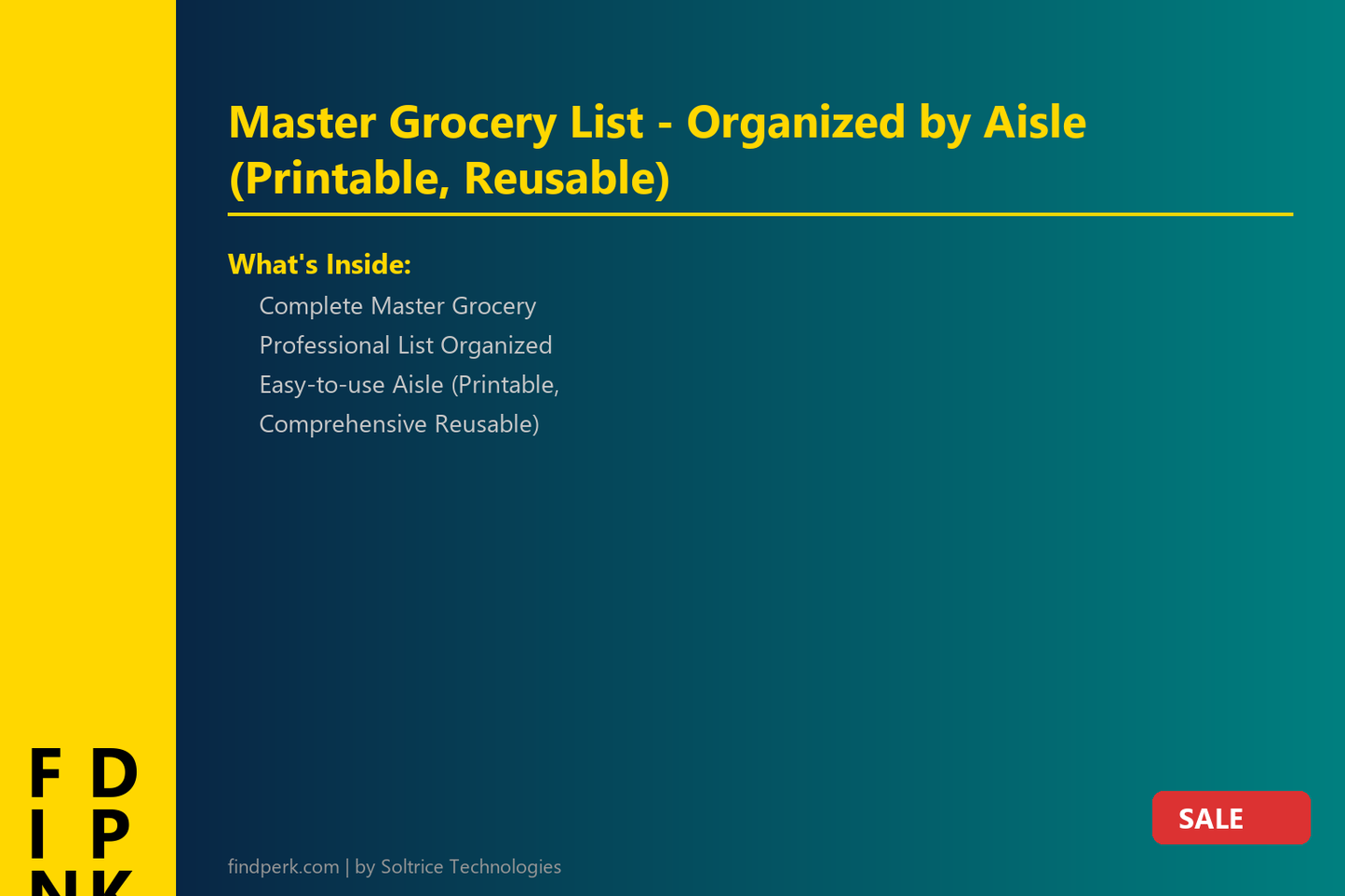 Master Grocery List - Organized by Aisle (Printable, Reusable)
