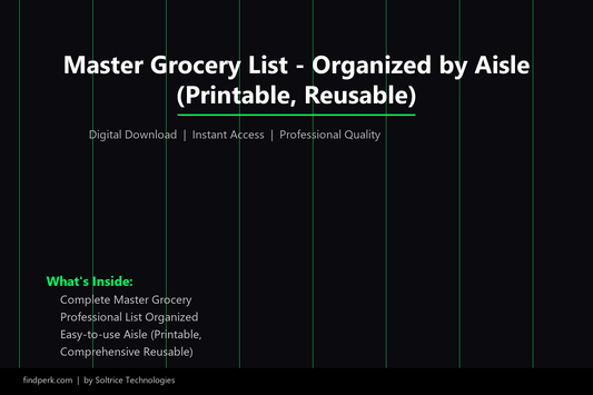 Master Grocery List - Organized by Aisle (Printable, Reusable)