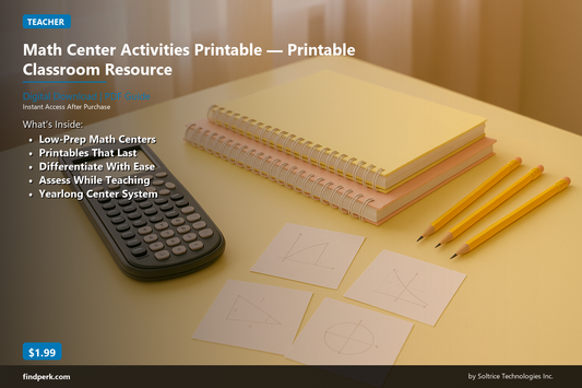 Math Center Activities Printable — Printable Classroom Resource