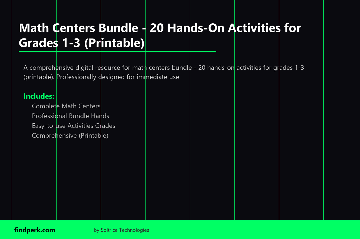 Math Centers Bundle - 20 Hands-On Activities for Grades 1-3 (Printable)