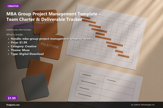 MBA Group Project Management Template - Team Charter & Deliverable Tracker