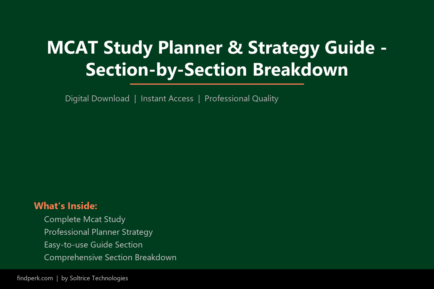 MCAT Study Planner & Strategy Guide - Section-by-Section Breakdown