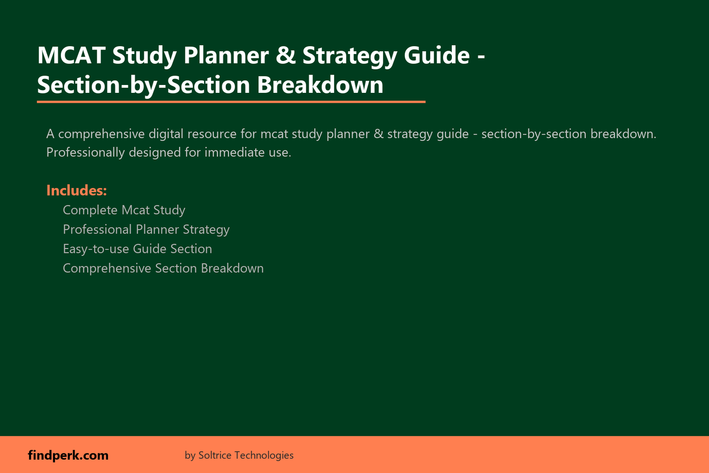 MCAT Study Planner & Strategy Guide - Section-by-Section Breakdown
