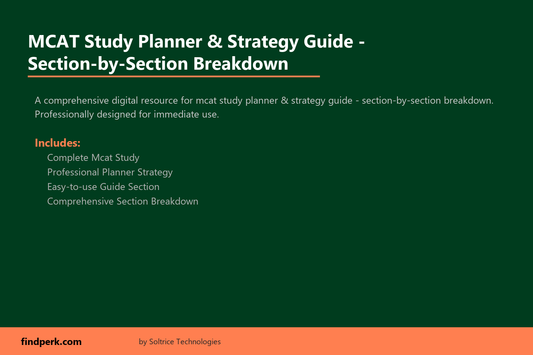 MCAT Study Planner & Strategy Guide - Section-by-Section Breakdown