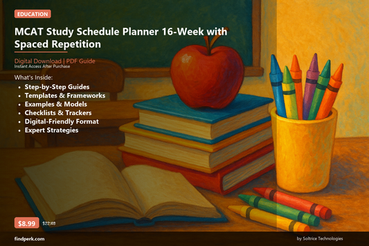 MCAT Study Schedule Planner 16-Week with Spaced Repetition - Cover