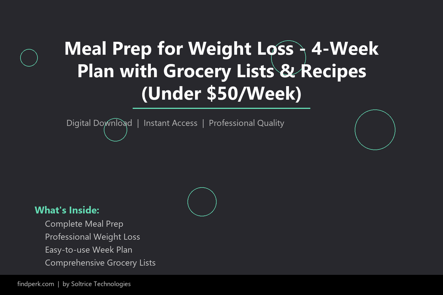 Meal Prep for Weight Loss - 4-Week Plan with Grocery Lists & Recipes (Under $50/Week)