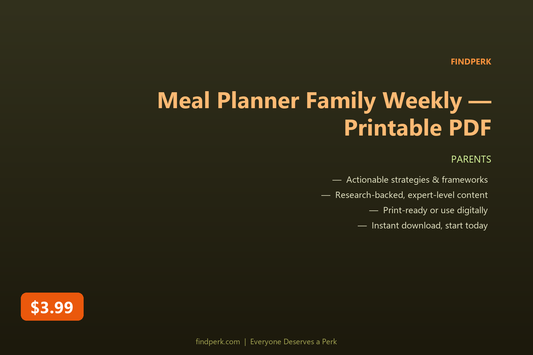 Meal Planner Family Weekly — Printable PDF