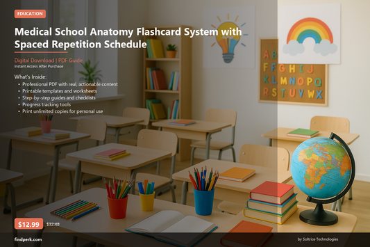 Medical School Anatomy Flashcard System with Spaced Repetition Schedule - Cover