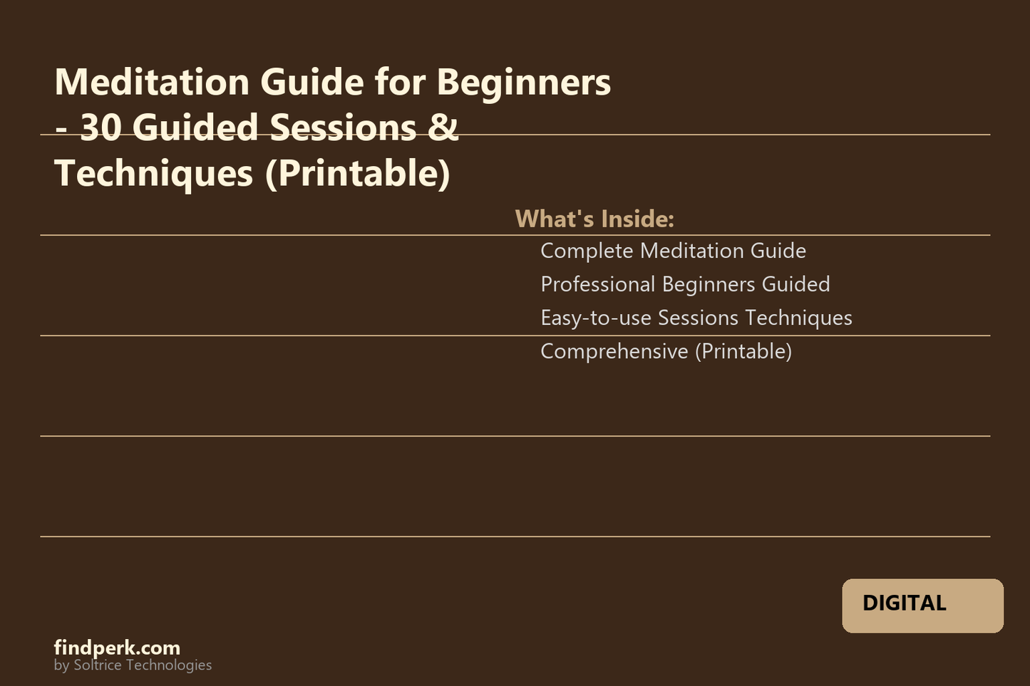 Meditation Guide for Beginners - 30 Guided Sessions & Techniques (Printable)