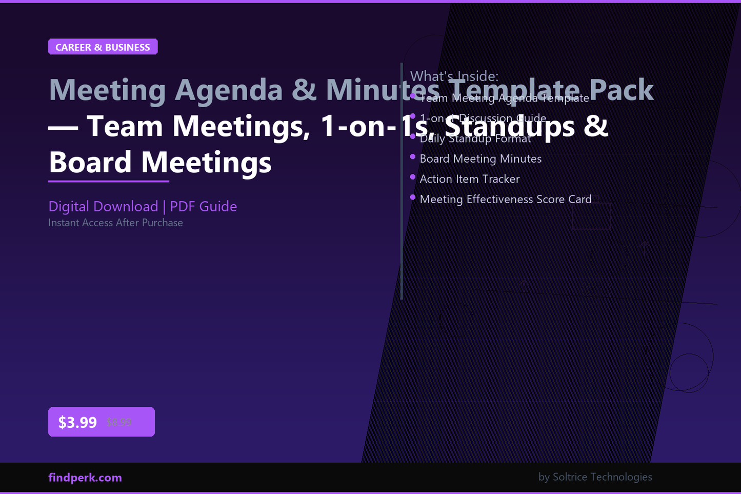 Meeting Agenda & Minutes Template Pack — Team Meetings, 1-on-1s, Standups & Board Meetings