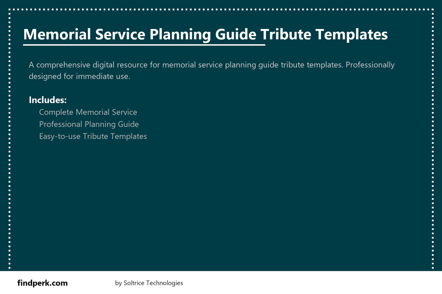 Memorial Service Planning Guide Tribute Templates