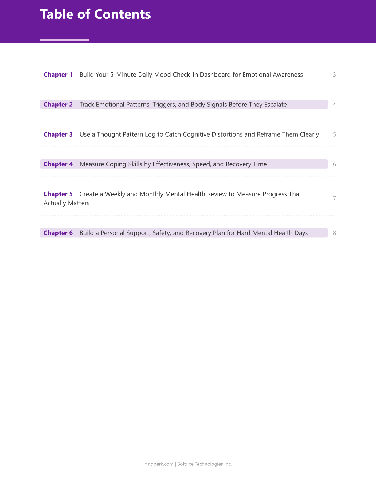 Mental Health Daily Check-In Journal — Mood Tracker, Coping Skills & Thought Patterns Log
