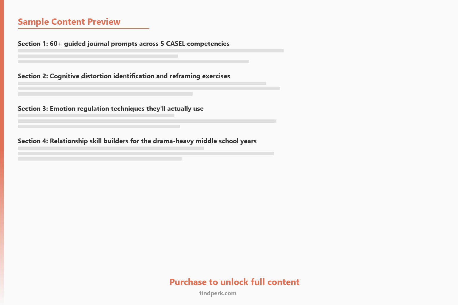 Middle School SEL Journal - CBT-Inspired Social Emotional Learning for Grades 6-8 - Content Preview