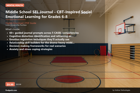 Middle School SEL Journal - CBT-Inspired Social Emotional Learning for Grades 6-8 - Cover