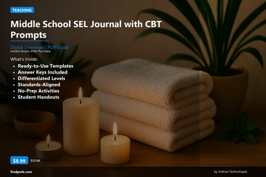Middle School SEL Journal with CBT Prompts - Cover