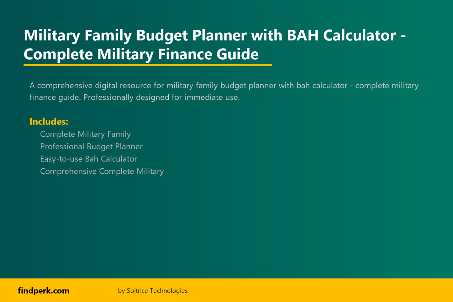 Military Family Budget Planner with BAH Calculator - Complete Military Finance Guide