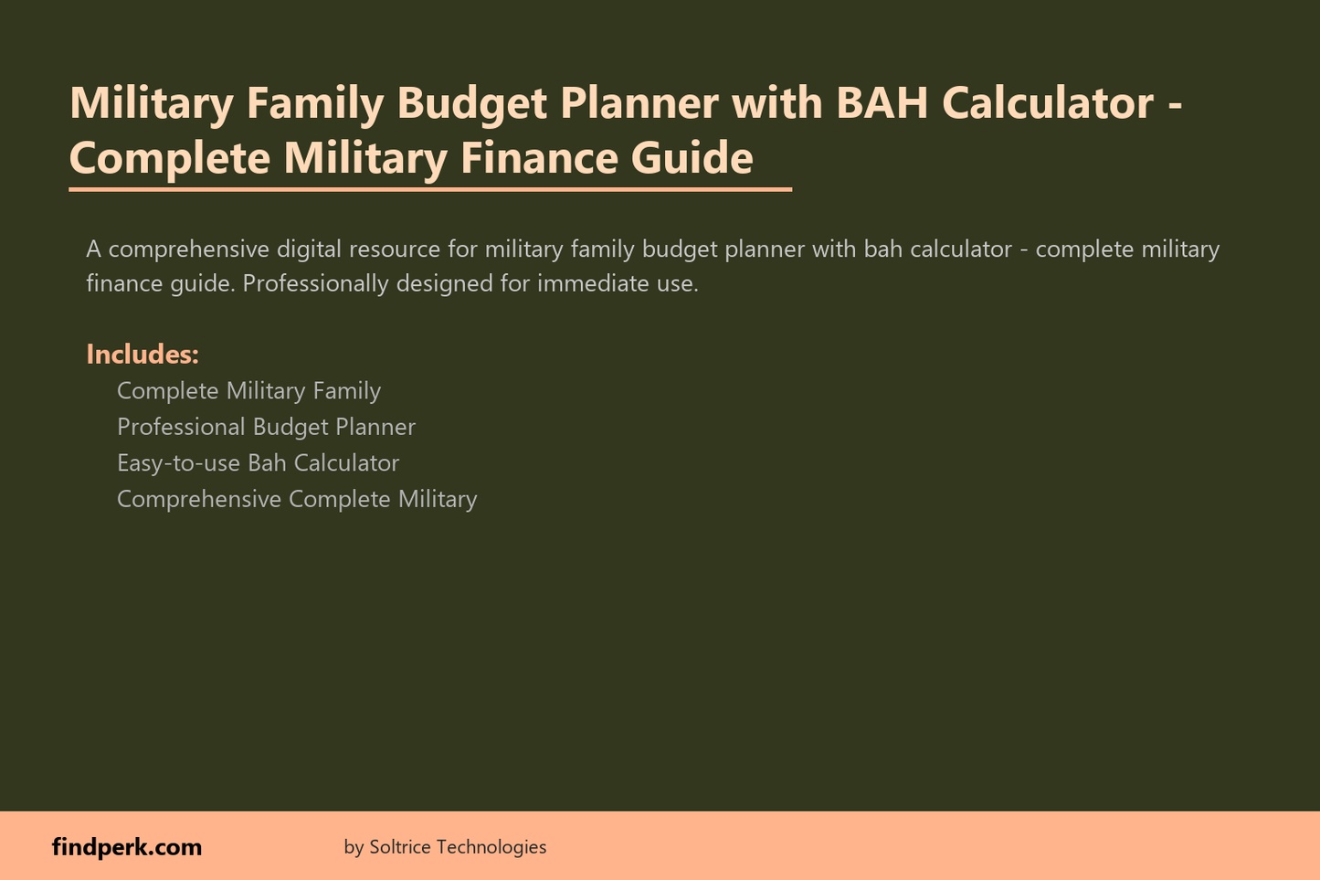 Military Family Budget Planner with BAH Calculator - Complete Military Finance Guide