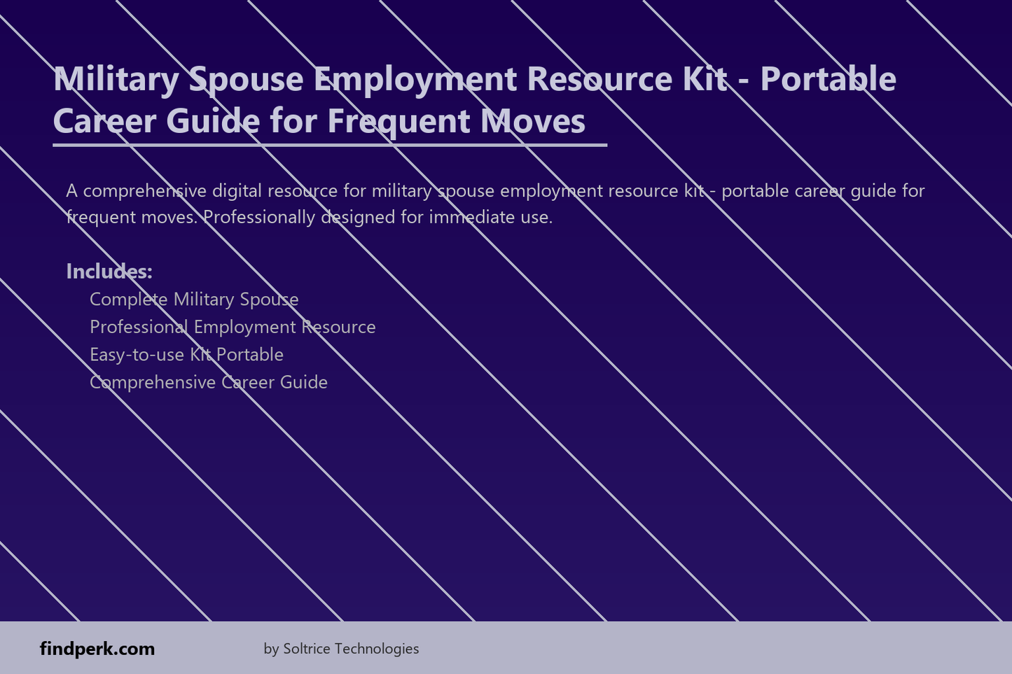 Military Spouse Employment Resource Kit - Portable Career Guide for Frequent Moves