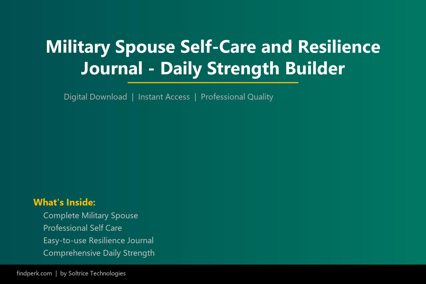 Military Spouse Self-Care and Resilience Journal - Daily Strength Builder