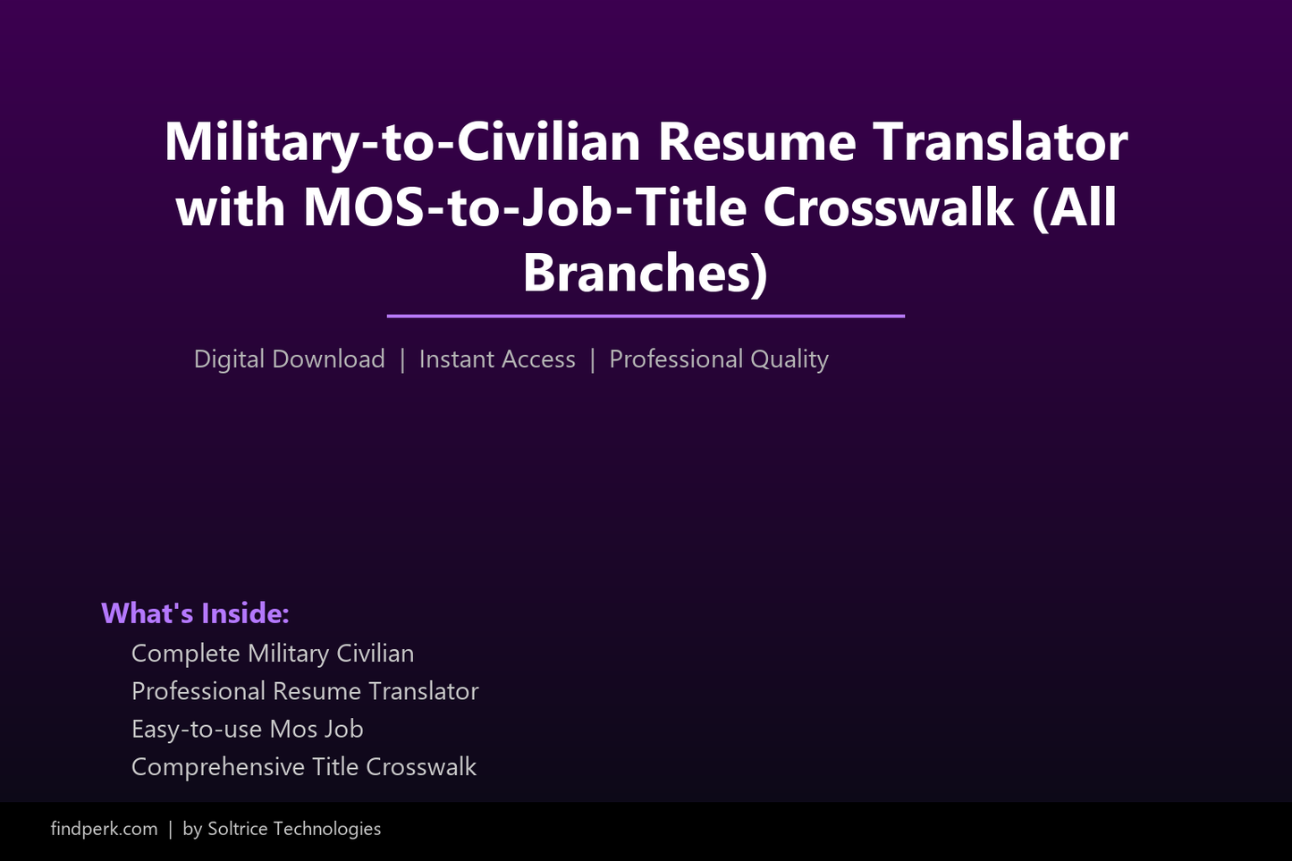 Military-to-Civilian Resume Translator with MOS-to-Job-Title Crosswalk (All Branches)