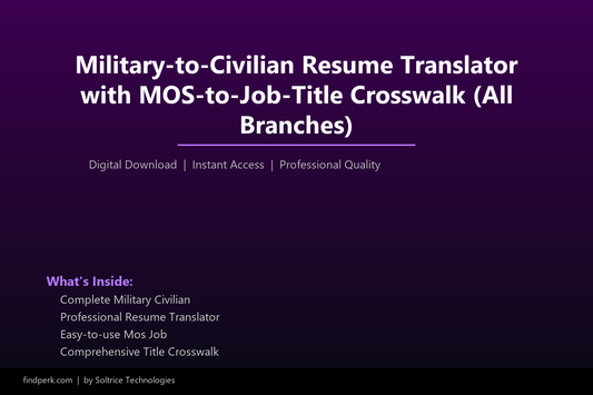 Military-to-Civilian Resume Translator with MOS-to-Job-Title Crosswalk (All Branches)