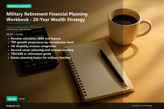 Military Retirement Financial Planning Workbook - 20-Year Wealth Strategy - Cover