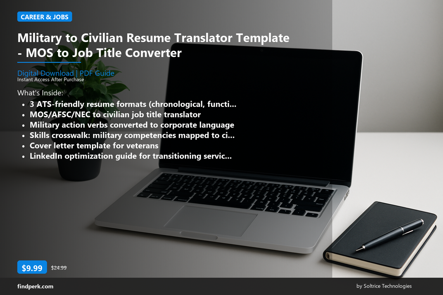 Military to Civilian Resume Translator Template - MOS to Job Title Converter - Cover