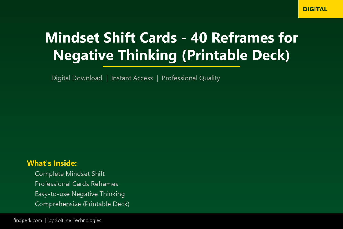 Mindset Shift Cards - 40 Reframes for Negative Thinking (Printable Deck)