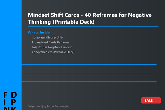 Mindset Shift Cards - 40 Reframes for Negative Thinking (Printable Deck)