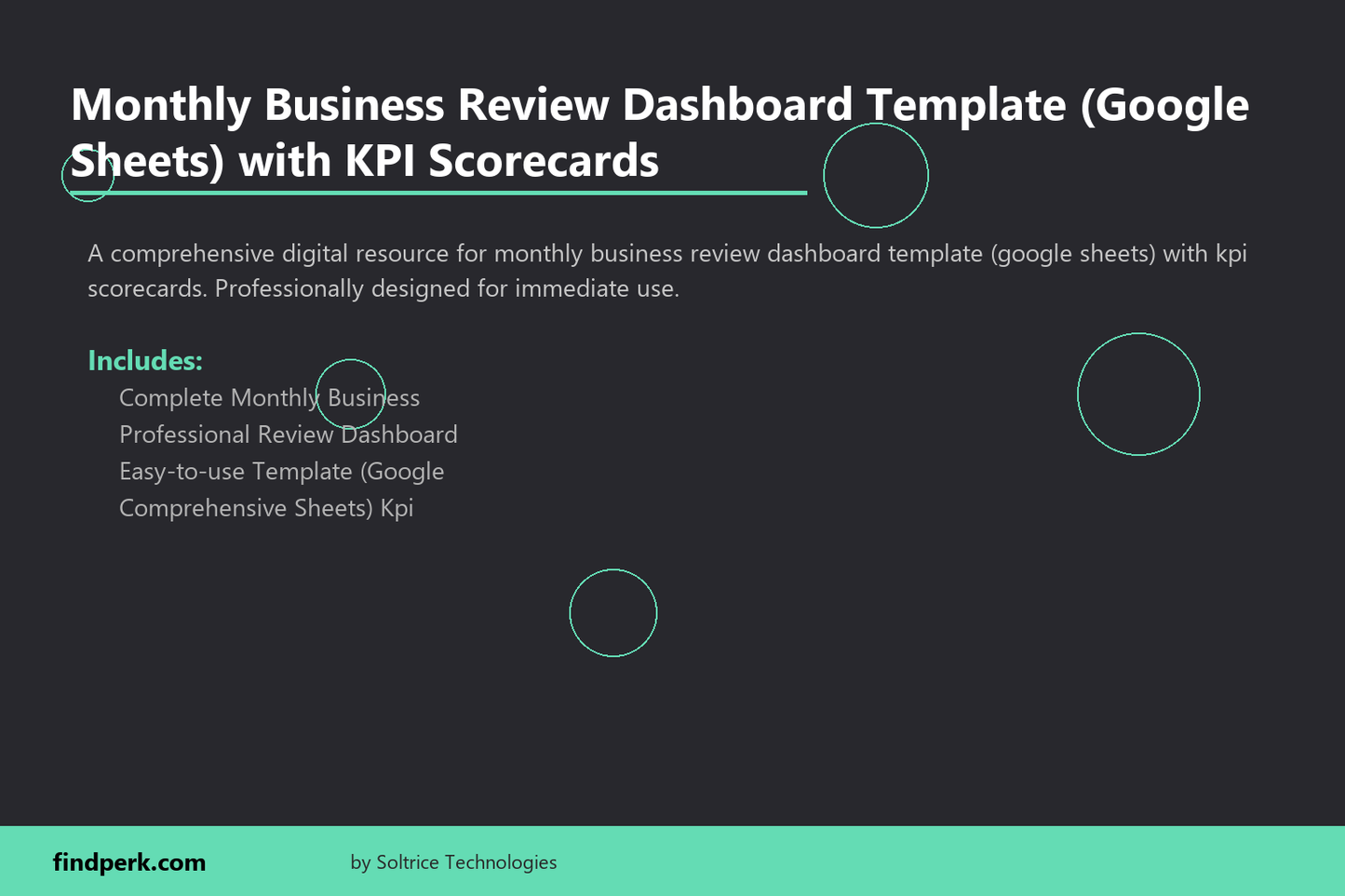 Monthly Business Review Dashboard Template (Google Sheets) with KPI Scorecards