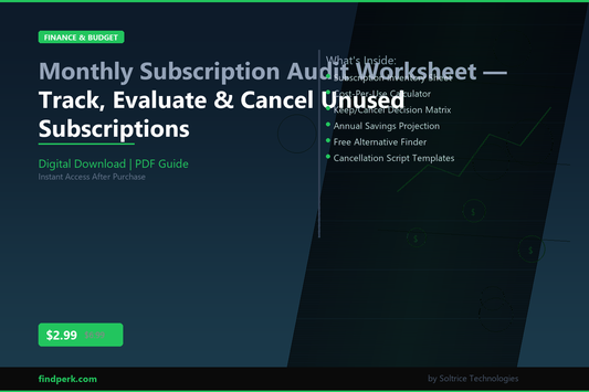 Monthly Subscription Audit Worksheet — Track, Evaluate & Cancel Unused Subscriptions
