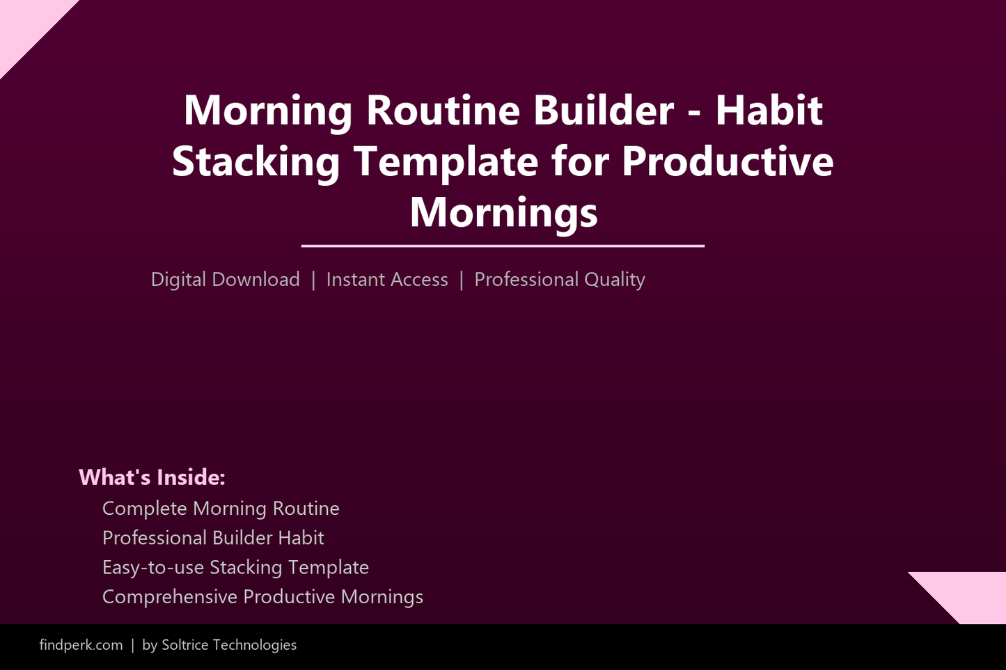 Morning Routine Builder - Habit Stacking Template for Productive Mornings
