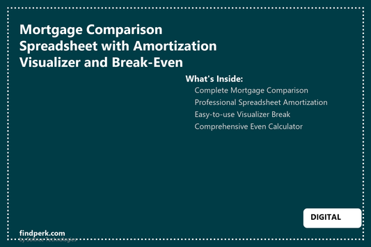 Mortgage Comparison Spreadsheet with Amortization Visualizer and Break-Even Calculator