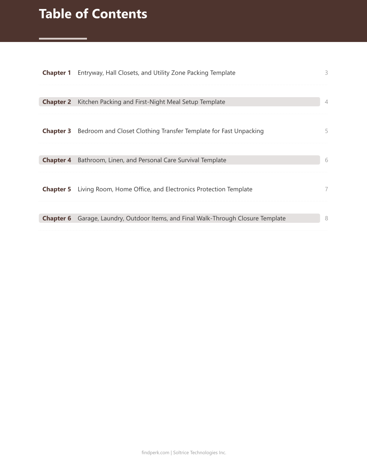 Moving Day Master Checklist (Room by Room)