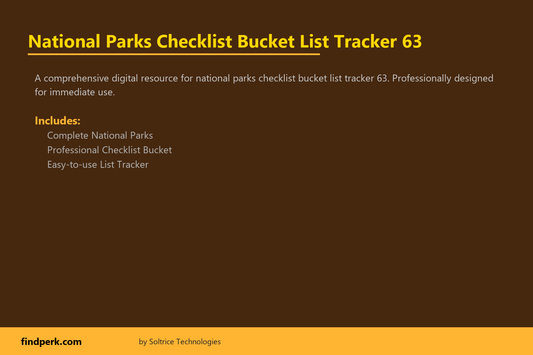 National Parks Checklist Bucket List Tracker 63
