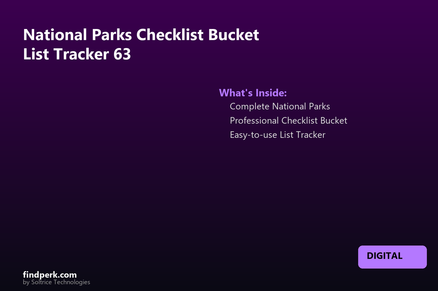 National Parks Checklist Bucket List Tracker 63