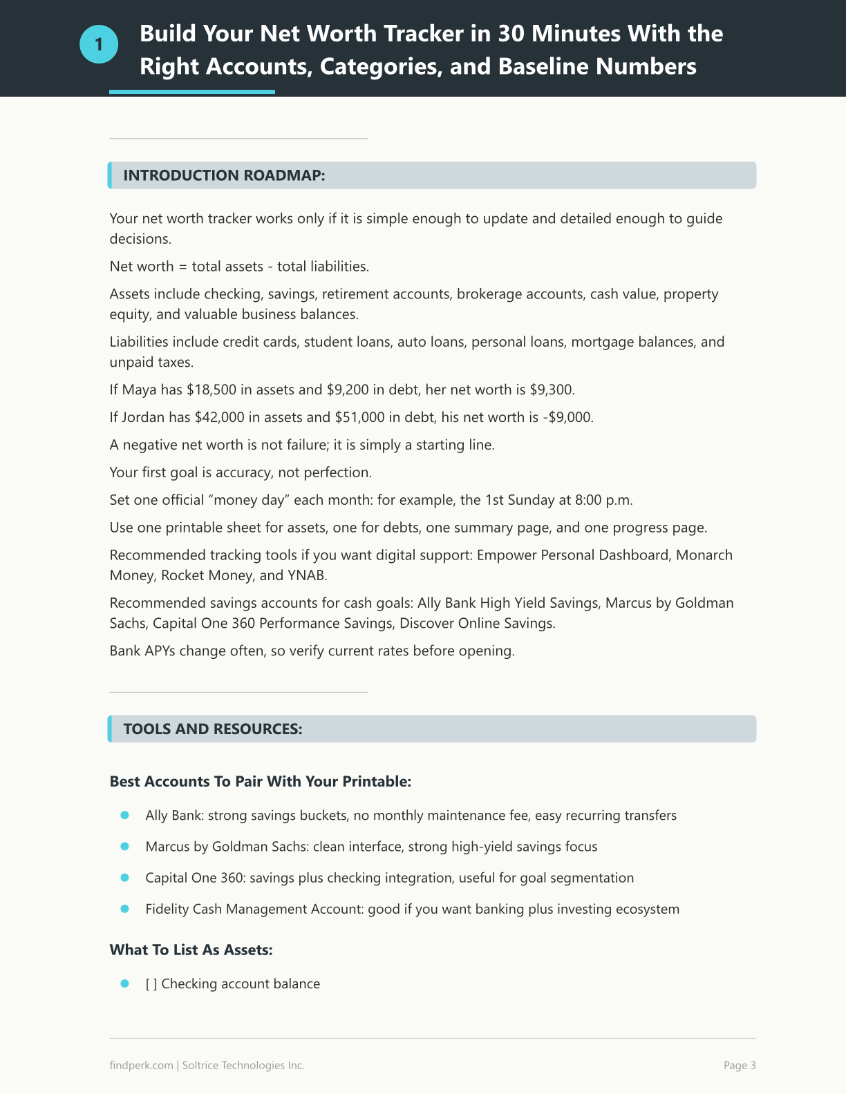 Net Worth Tracker Printable — Financial Planner Printable