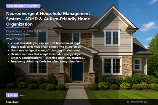 Neurodivergent Household Management System - ADHD & Autism-Friendly Home Organization - Cover