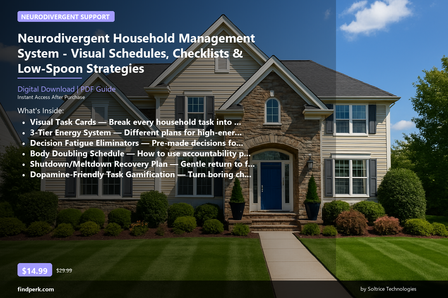 Neurodivergent Household Management System - Visual Schedules, Checklists & Low-Spoon Strategies - Cover