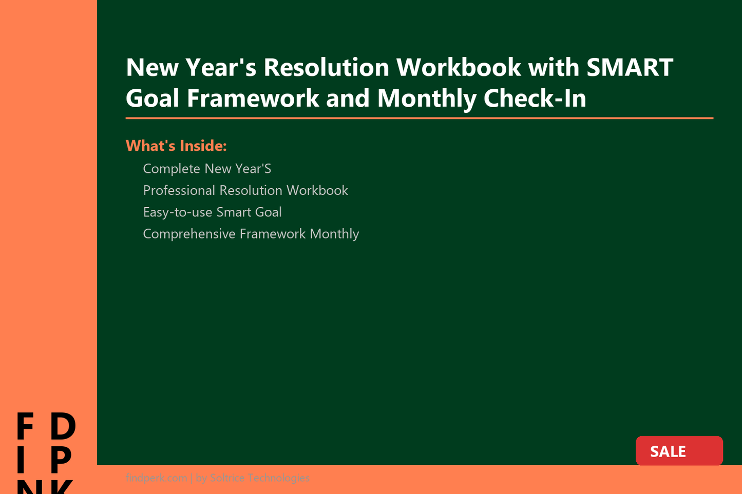New Year's Resolution Workbook with SMART Goal Framework and Monthly Check-In
