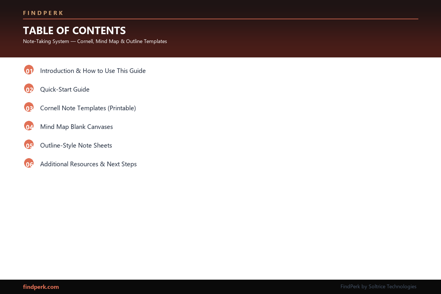 Note-Taking System — Cornell, Mind Map & Outline Templates