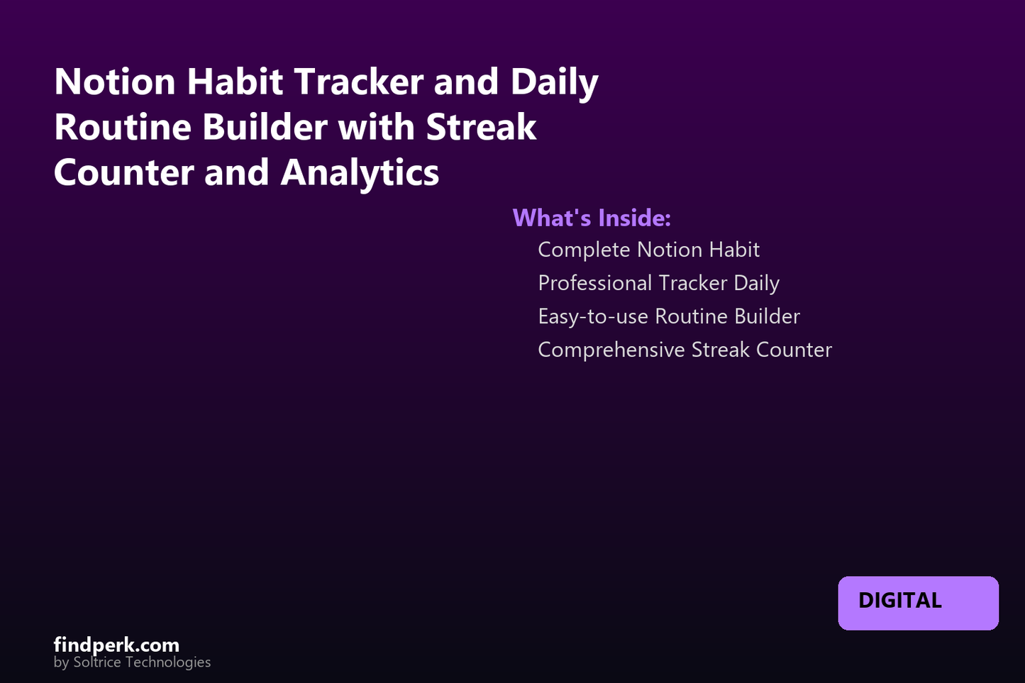 Notion Habit Tracker and Daily Routine Builder with Streak Counter and Analytics