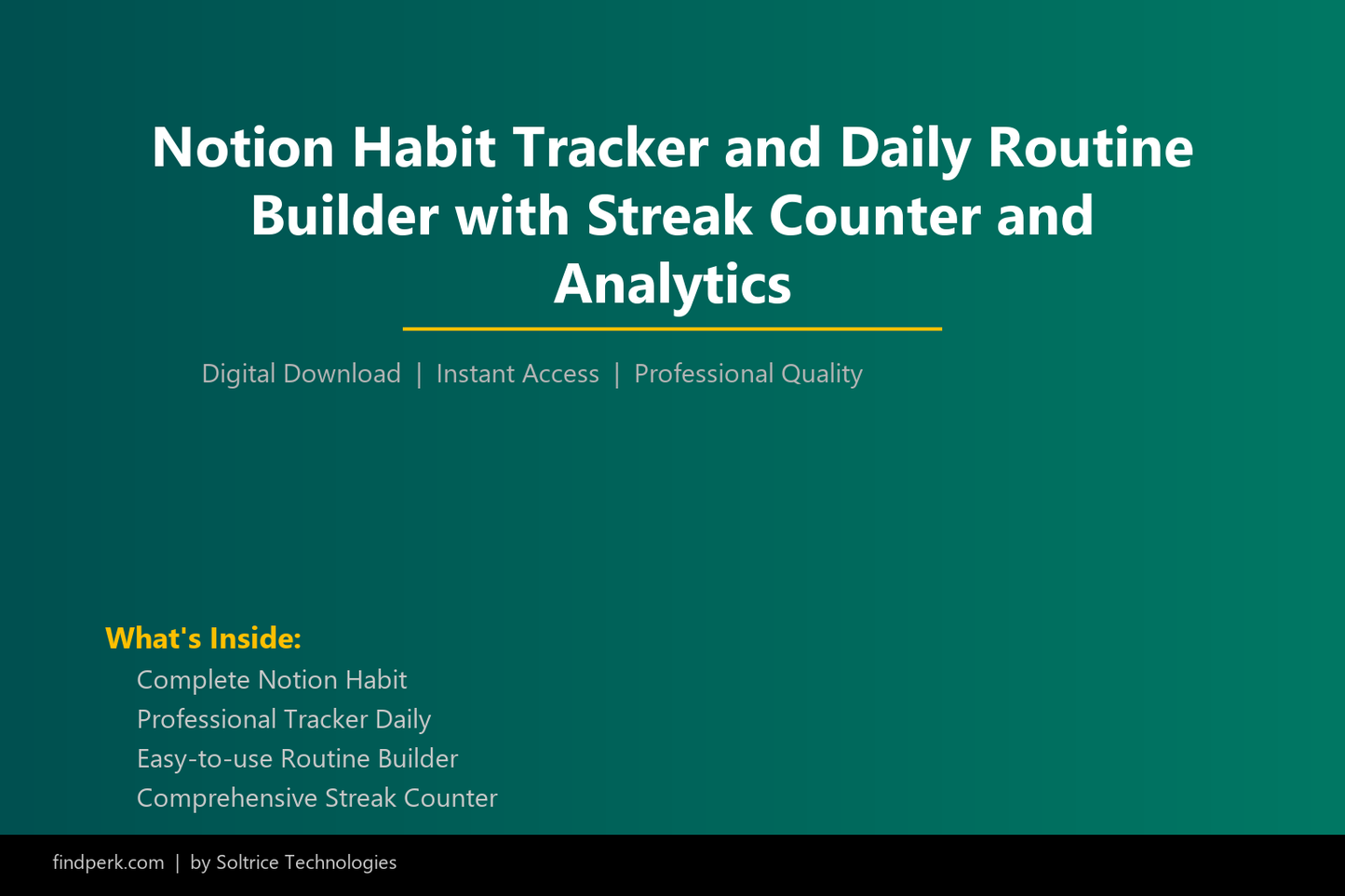 Notion Habit Tracker and Daily Routine Builder with Streak Counter and Analytics